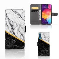 Samsung Galaxy A50 | Bookcase | Marmer Wit Zwart - Origineel Cadeau Man