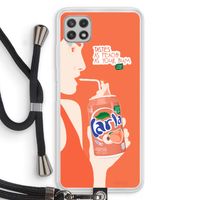 Peach please!: Samsung Galaxy A22 4G Transparant Hoesje met koord