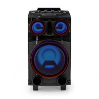 Nedis SPPT800BK Bluetooth® Party Speaker Maximale Batterijduur: 6.5 Uur 120 W Handgreep Feestverlichting Equalizer Zwart - thumbnail