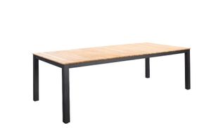 Arashi dining table 220x100cm. alu dark grey/teak - Yoi