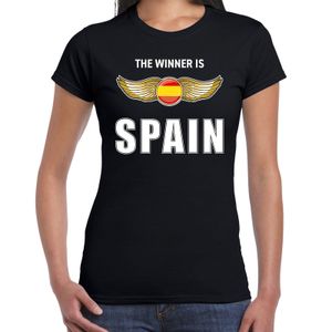 The winner is Spain / Spanje t-shirt zwart voor dames