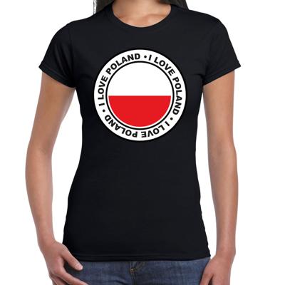 Verkleed T-shirt voor dames - Polen - zwart - supporter - themafeest
