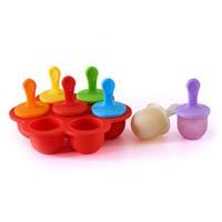Siliconen mini Ice Pops schimmel Ice Cream Ball lolly Maker popsicle mallen Baby DIY voedings supplement tool (rood)