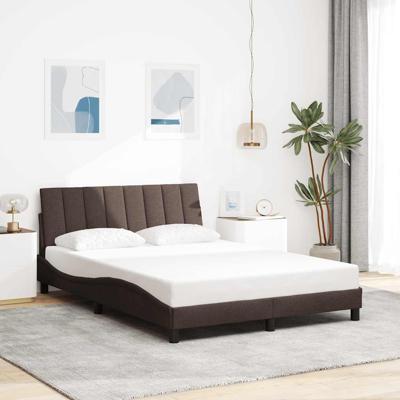 Bedframe zonder matras "Hanko" stof donkerbruin 140x190 cm