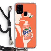 Peach please!: Samsung Galaxy M31 Transparant Hoesje met koord