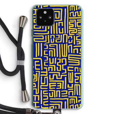 Majorelle Blue Print: Pixel 5a 5G Transparant Hoesje met koord