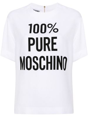 Moschino t-shirt à slogan imprimé - Blanc