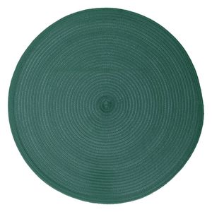 Ronde placemat gevlochten kunststof emerald groen 38 cm