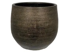 HS Potterie Tokio bloempot keramiek 16x14cm goud