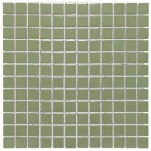 Mozaïek Barcelona 30x30 cm Geglazuurd Porselein Glanzend Olijf Groen The Mosaic Factory