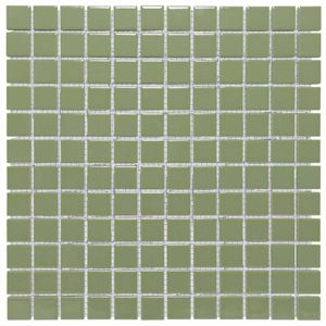 Mozaïek Barcelona 30x30 cm Geglazuurd Porselein Glanzend Olijf Groen