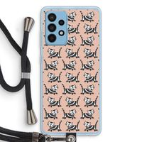 Zwarte poes: Samsung Galaxy A52 Transparant Hoesje met koord Zwarte poes: Samsung Galaxy A52 Transparant Hoesje met koord