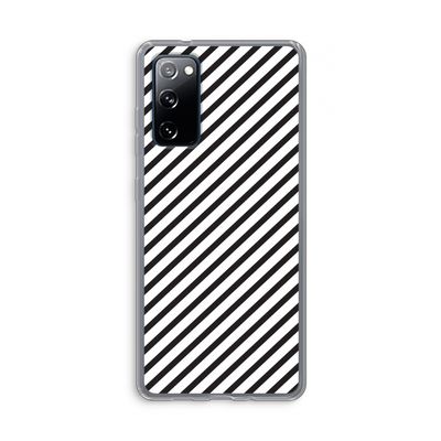 Strepen zwart-wit: Samsung Galaxy S20 FE / S20 FE 5G Transparant Hoesje