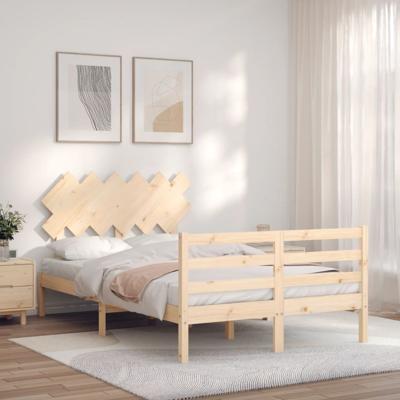 Bedframe met hoofdbord massief hout