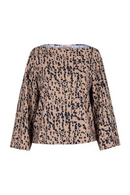 Ilja block top - latte/dark blue - 13505