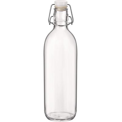 1x Beugelflessen/weckflessen transparant 1 liter 28 cm