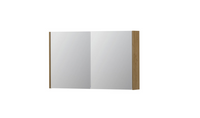 INK SPK1 spiegelkast met 2 dubbel gespiegelde deuren, stopcontact en schakelaar 100 x 14 x 60 cm, natur fineer