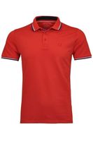 RAGMAN Soft Knit Modern Fit Polo shirt Korte mouw rood - thumbnail