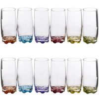 Set van 18x stuks drinkglazen/waterglazen kleurenmix 380 ml - thumbnail