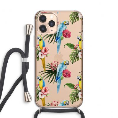 Kleurrijke papegaaien: iPhone 11 Pro Transparant Hoesje met koord