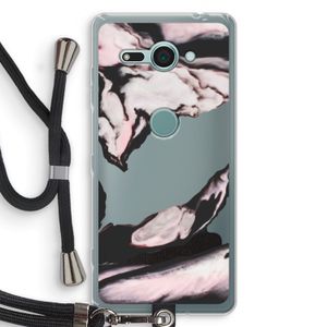 Roze stroom: Sony Xperia XZ2 Compact Transparant Hoesje met koord