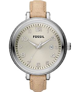 Horlogeband Fossil AM4391 Leder Beige 12mm