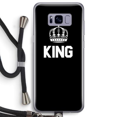 King zwart: Samsung Galaxy S8 Plus Transparant Hoesje met koord