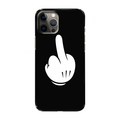 Middle finger black: Volledig geprint iPhone 12 Hoesje