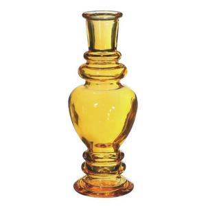 Bloemenvaas Venice - voor kleine stelen/boeketten - gekleurd glas - helder okergeel - D5,7 x H15 cm