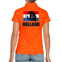 Holland met leeuw en vlag oranje poloshirt Holland / Nederland supporter EK/ WK voor dames - thumbnail