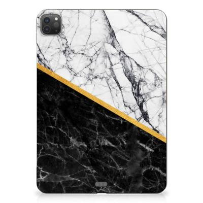 iPad Pro 11 (2024) Tablet Back Cover Marmer Wit Zwart - Origineel Cadeau Man iPad Pro 11 (2024) Tablet Back Cover Marmer Wit Zwart - Origineel Cadeau Man