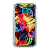 Neon bloemen: Samsung Galaxy S6 Transparant Hoesje - thumbnail