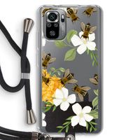 No flowers without bees: Xiaomi Redmi Note 10S Transparant Hoesje met koord