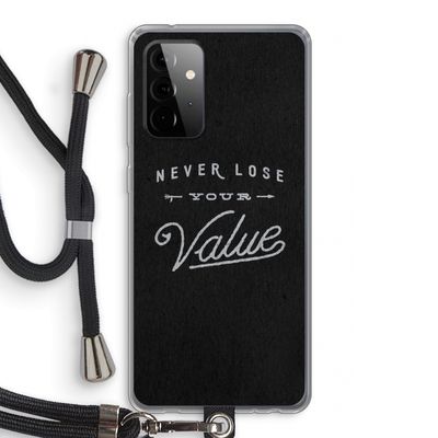 Never lose your value: Samsung Galaxy A72 5G Transparant Hoesje met koord