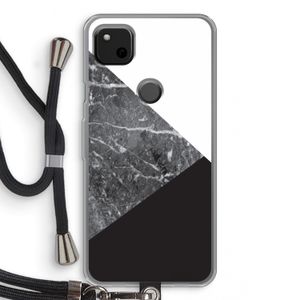 Combinatie marmer: Pixel 4a Transparant Hoesje met koord