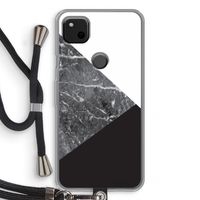Combinatie marmer: Pixel 4a Transparant Hoesje met koord