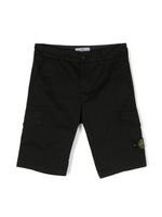 Stone Island Junior short cargo à patch Compass - Noir