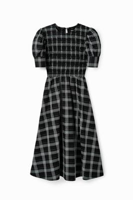 Geruite midi-jurk - BLACK - XL