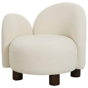 House Nordic Honolulu Wit Bouclé Loungestoel Links