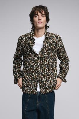 Jacquard herenoverhemd - GREEN - L Jacquard herenoverhemd - GREEN - L