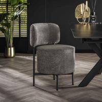 LifestyleFurn Draaibare Eetkamerstoel 'Karlita' Bouclé, kleur Grijs LifestyleFurn Draaibare Eetkamerstoel 'Karlita' Bouclé, kleur Grijs