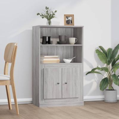 Hoge kast 60x35,5x103,5 cm bewerkt hout grijs sonoma eikenkleur