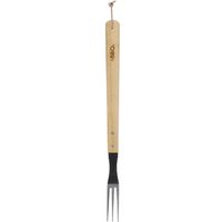 RVS BBQ/barbecue vork met houten handvat 46 cm - Barbecue tangen - thumbnail