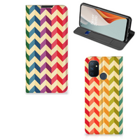 OnePlus Nord N100 Hoesje met Magneet Zigzag Multi Color