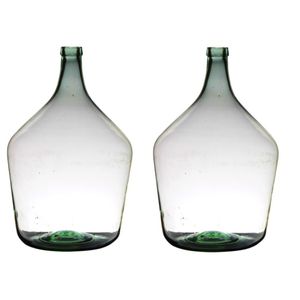 2x stuks transparante luxe stijlvolle flessen vaas/vazen van glas 46 x 29 cm