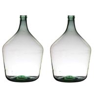 2x stuks transparante luxe stijlvolle flessen vaas/vazen van glas 46 x 29 cm