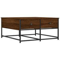 vidaXL Salontafel 80x80x40 cm bewerkt hout bruin eikenkleur - thumbnail