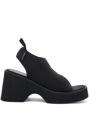 Courrèges sandales à logo brodé - Noir