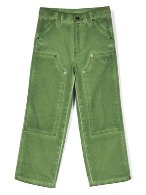 Nº21 Kids jean droit à logo brodé - Vert