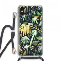 Tropical Palms Dark: iPhone XS Max Transparant Hoesje met koord